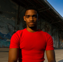 Camiseta canelada vermelha