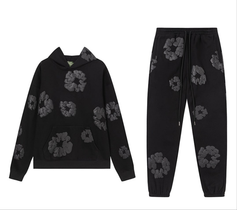 Conjunto moletom all black Denim Tears