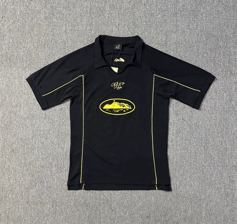 Camisa polo Corteiz edição especial futebol Preta