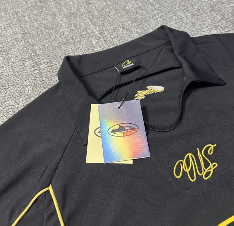 Camisa polo Corteiz edição especial futebol Preta