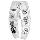 Calça moletom self smile cara x hahaha Streetwear branca