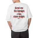 Camiseta Abstract branca "Livrai-me dos inimigos e dos maus amigos"