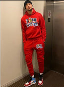 Conjunto moletom Brn Drip vermelho