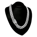 Corrente Ice cravejada cuban 20mm aço inoxidável com zircônia