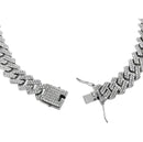 Corrente Ice cravejada cuban 20mm aço inoxidável com zircônia