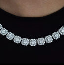 Corrente ice cravejado zircônia Riviera 12mm prata