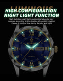 Relógio BINBOND calendário Duplo Relógio De Quartzo prata com azul